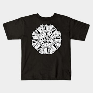 Black Ink Mandala 1 Kids T-Shirt